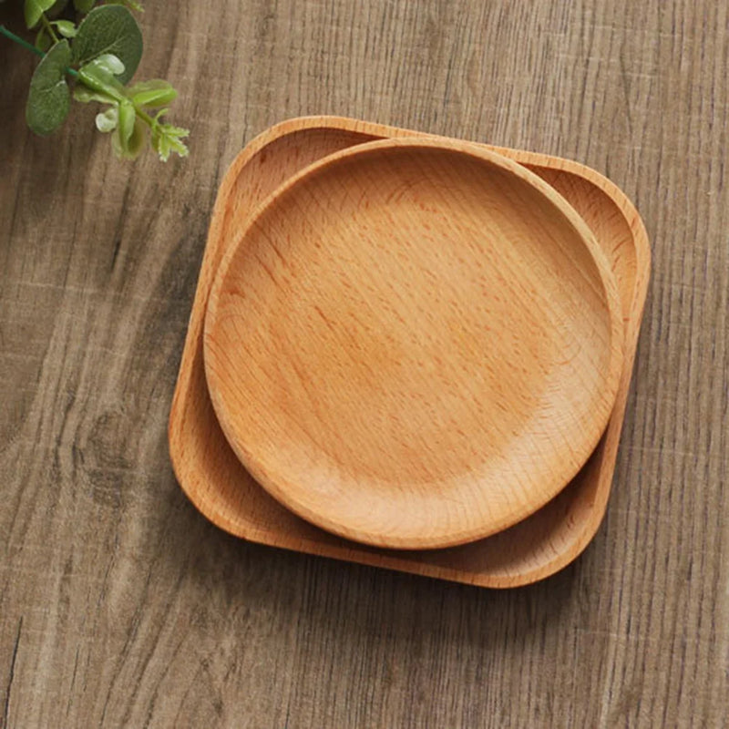 Placa Redonda de Madeira de Estilo Japonês, Bandeja, Acessórios De Cozinha, Sobremesa, Lanches, 12 cm