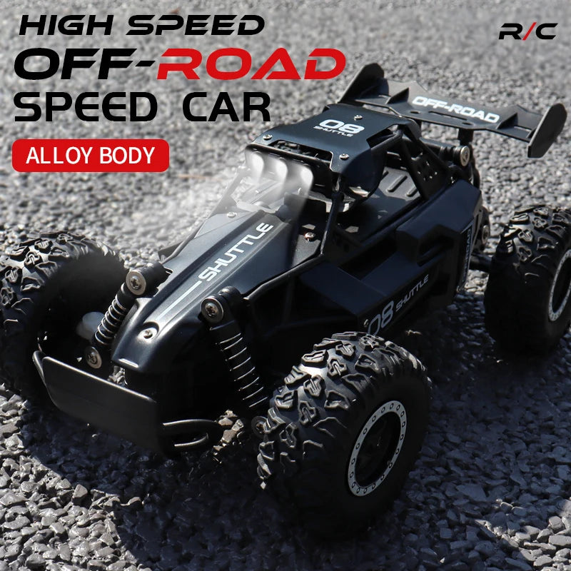 Carro RC com luz LED para crianças, modelo 2.4G, 2WD Off-Road, controle remoto, veículo de escalada, carros ao ar livre, brinquedos / presentes, novo, 1:16, 1:20
