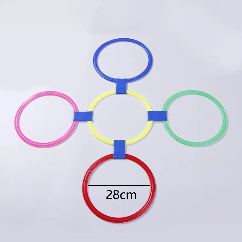 Crianças jogos de cérebro hopscotch saltar círculo anéis conjunto crianças sensorial jogar indoor ao ar livre para treinamento esportes e entretenimento brinquedo