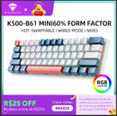 Mini teclado mecânico Machenike K500-B61, 60%, 61 teclas, com fio, RGB