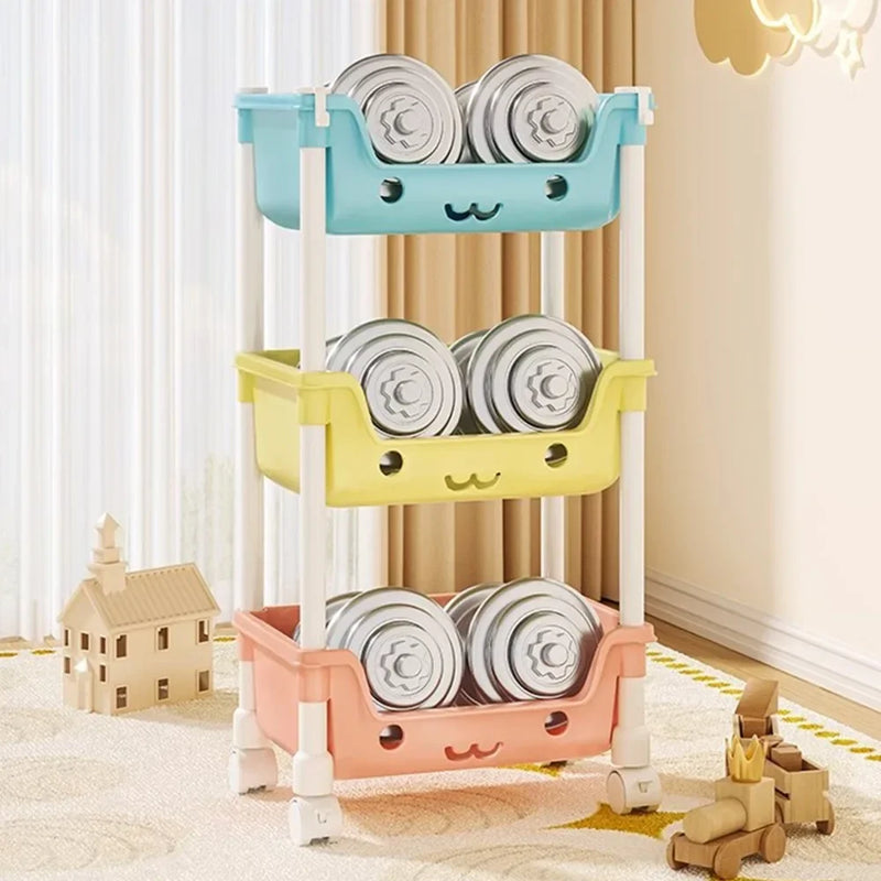 Organizador de brinquedos para crianças, estante, fofo, várias utilidades