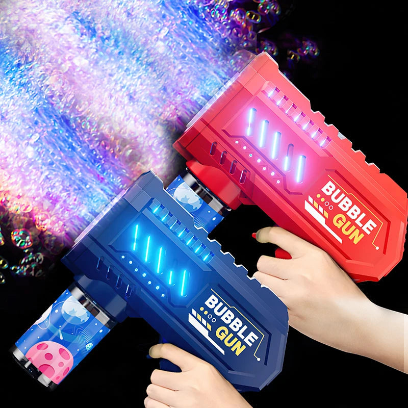 Máquina de bolhas para crianças totalmente automática, brinquedo luminoso, arma de bolhas, bastão de bolhas, sem bateria, sem bolha de água