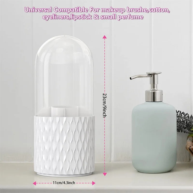 Organizador de Cosméticos com Tampa, Grande Capacidade, Caixa Titular para Caneta, 360 Rotativa, maquiagem
