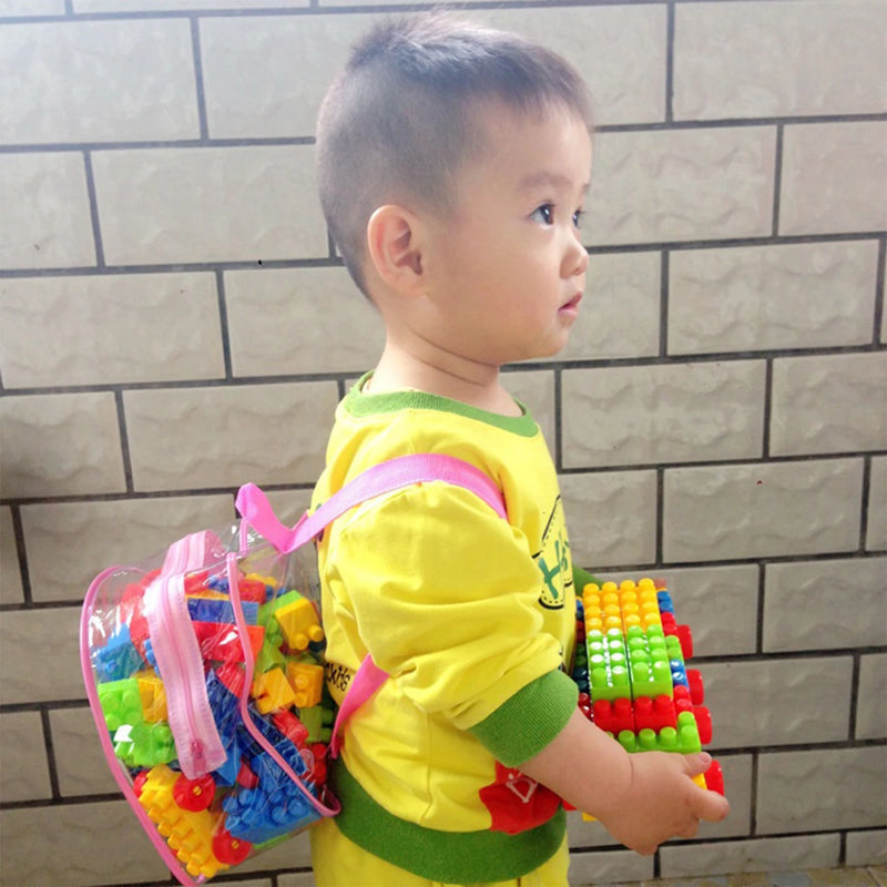 130 Peças de Blocos de Montar de Partículas Grandes - Brinquedos Educativos para Primeira Infância, Empilháveis e Criativos