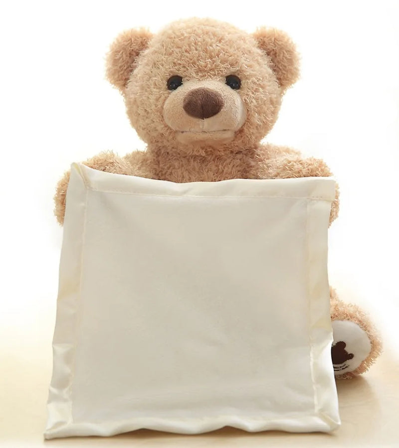 Ursinho fofo falante esconde esconde, brinquedo divertido para crianças e bebês, 30cm