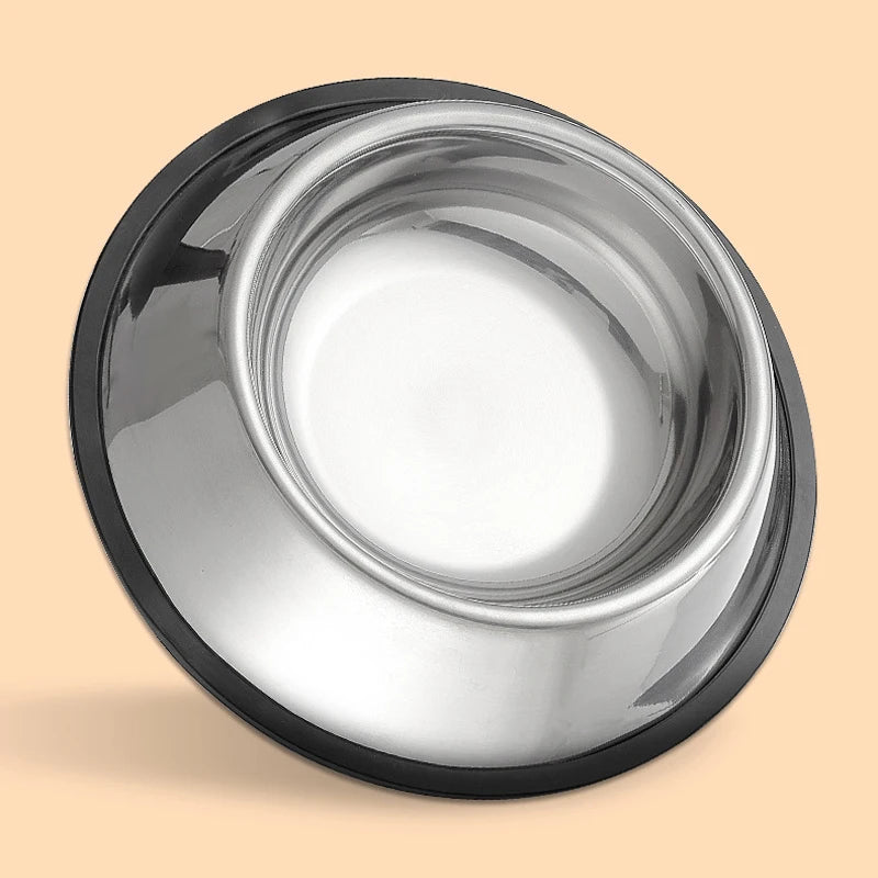 Tigela de Aço Inoxidável Antiderrapante para Pets – 6 Tamanhos, Resistente e Fácil de Limpar