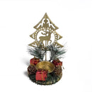 Suporte para Velas de Natal – Porta-Velas em Forma de Papai Noel, Rena e Árvore em Ferro Dourado para Decoração de Mesa