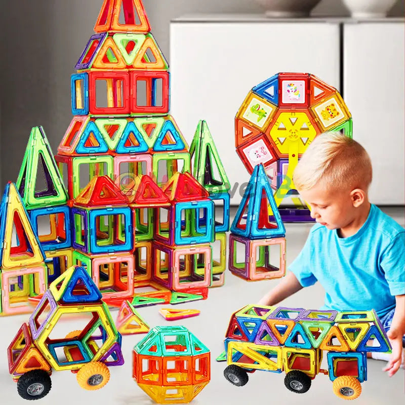 Blocos de construção magnéticos para crianças, Designer Constructor Set, tamanho grande, brinquedos magnéticos para crianças, mais
