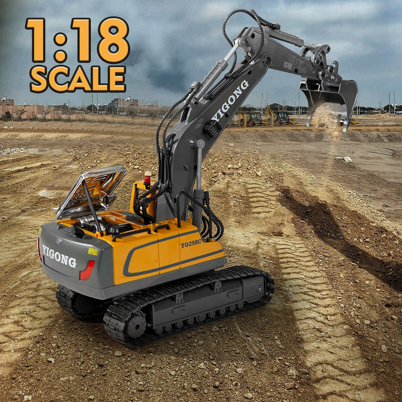 Escavadeiras RC, Brinquedos de Construção para Crianças, Controle Remoto, Veículo De Engenharia, Presentes de Natal e Aniversário, Caminhão Basculante, 2.4G