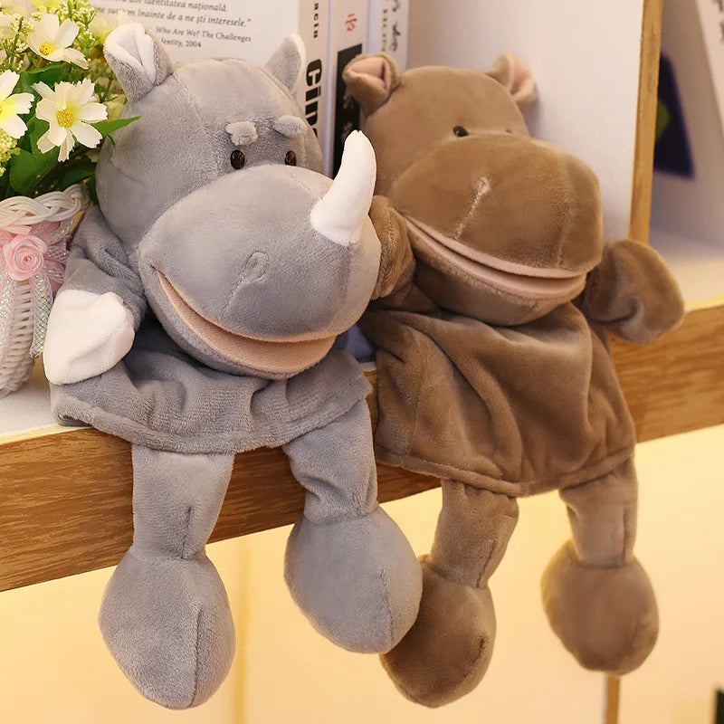 Fantoche de Mão de Animais de 35cm – Leão, Elefante e Porquinho para Jogos entre Pais e Filhos, Brinquedo de Conforto e Presente de Aniversário para Crianças
