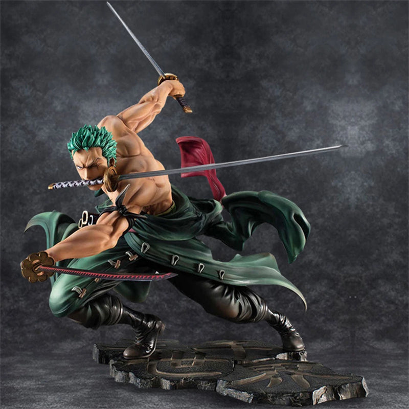 Peça 10cm anime figura gk roronoa zoro três lâminas sa-máximo mangá anime estátua figura de ação coleção modelo brinquedo do miúdo