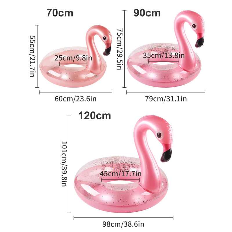 Flutuadores Infláveis de Flamingo para Adultos, Brinquedos de Praia de Verão, Anel de Natação para Crianças, Flutuadores de Piscina
