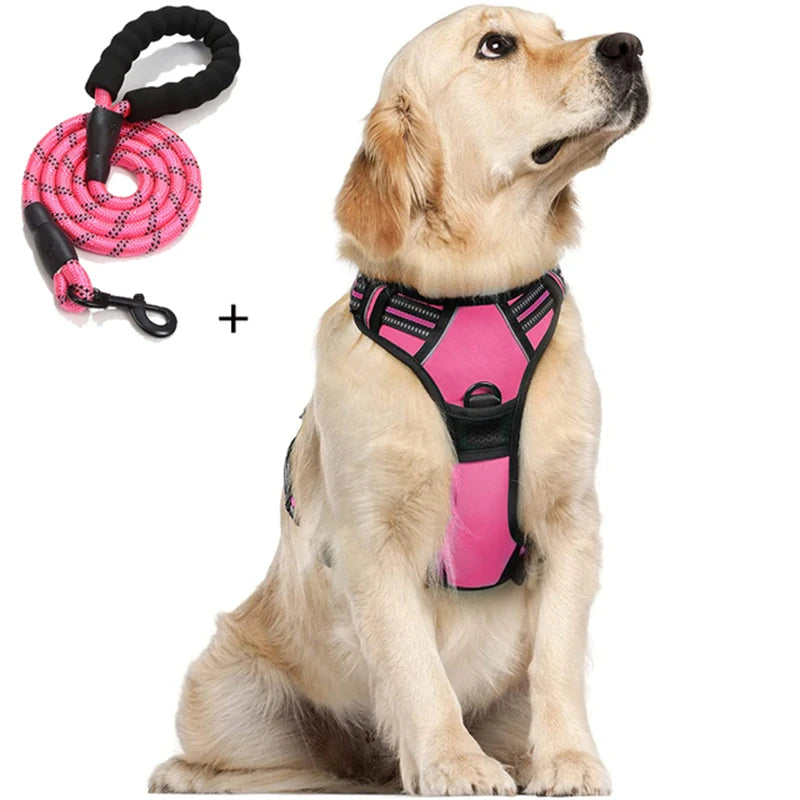 Coleira para cães de segurança, ajustável, coleira de treinamento para cães, esporte ao ar livre, sem puxar, colete, itens para animais de estimação