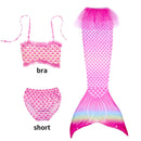 Conjunto de 3 Peças de Fantasia de Sereia para Meninas - Maiô Infantil para Festa na Piscina e Cosplay (4 a 13 anos)