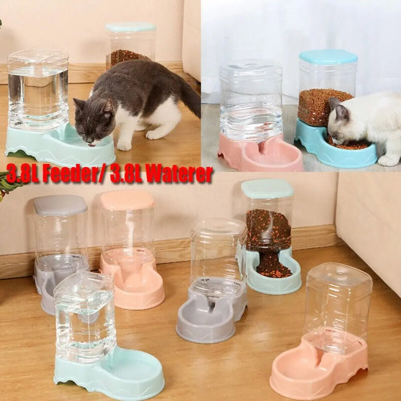 Comedouro e Bebedouro Automático para Pets – 3.8L, Material PP, Ideal para Gatos e Cães