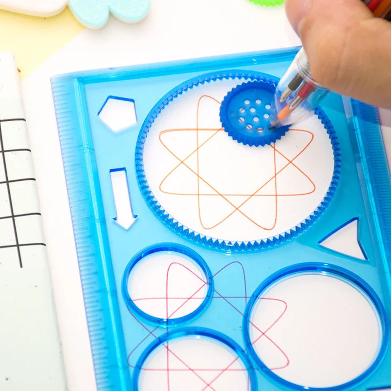 Conjunto de Estênceis de Desenho Geométrico Spirograph – Criatividade e Educação para Crianças