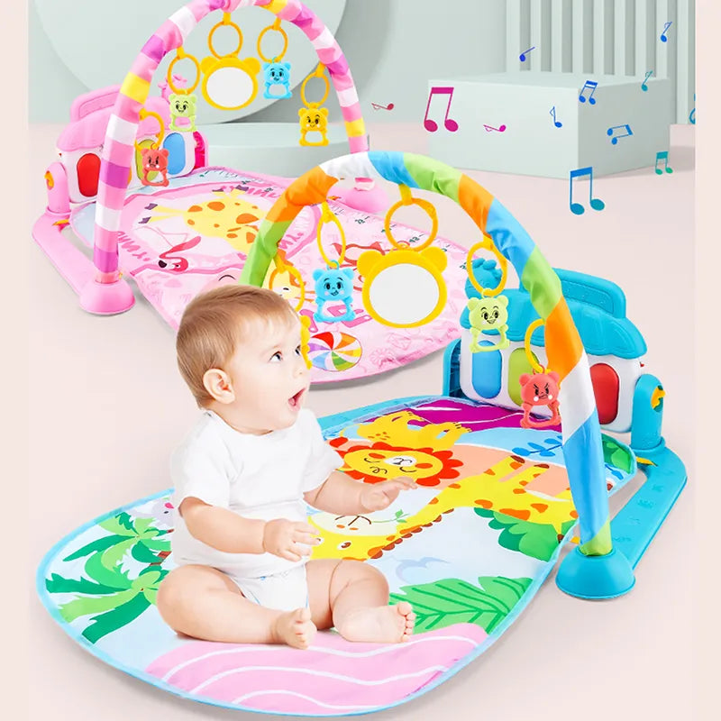 Musical atividade do bebê ginásio rack de jogo tapete do miúdo tapete de quebra-cabeça piano teclado infantil playmat rastejando almofada de jogo brinquedo do bebê presente