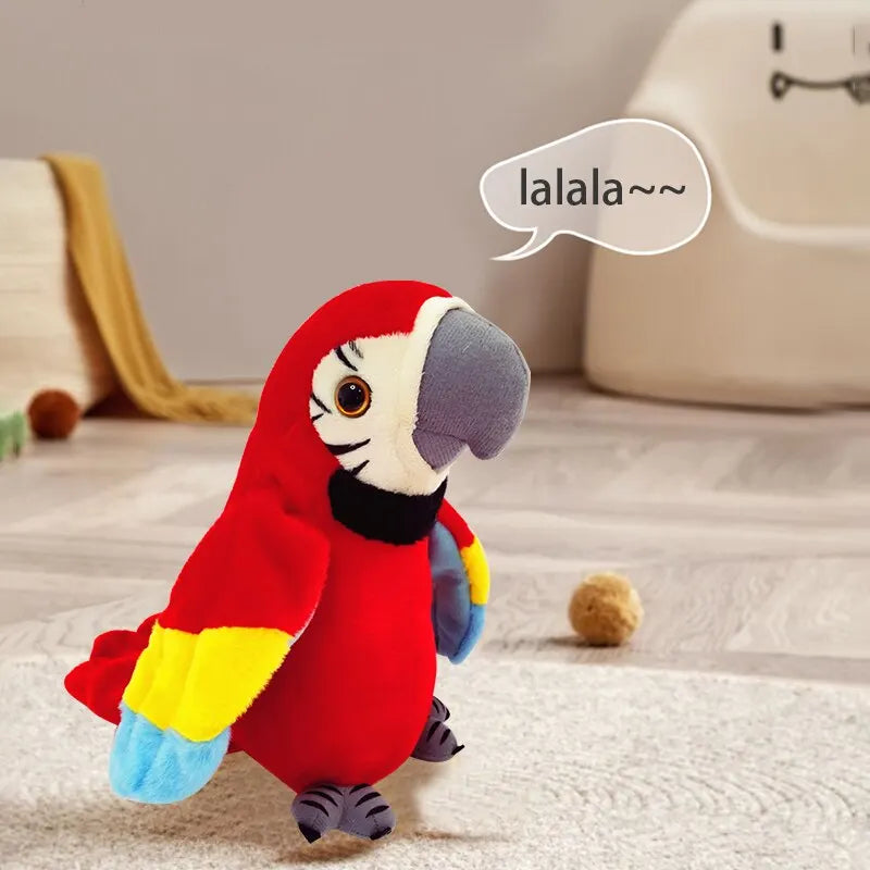 Arara Falante: Brinquedo interativo musical e colorido que bate asas e ensina crianças a falar, Repete o que você fala