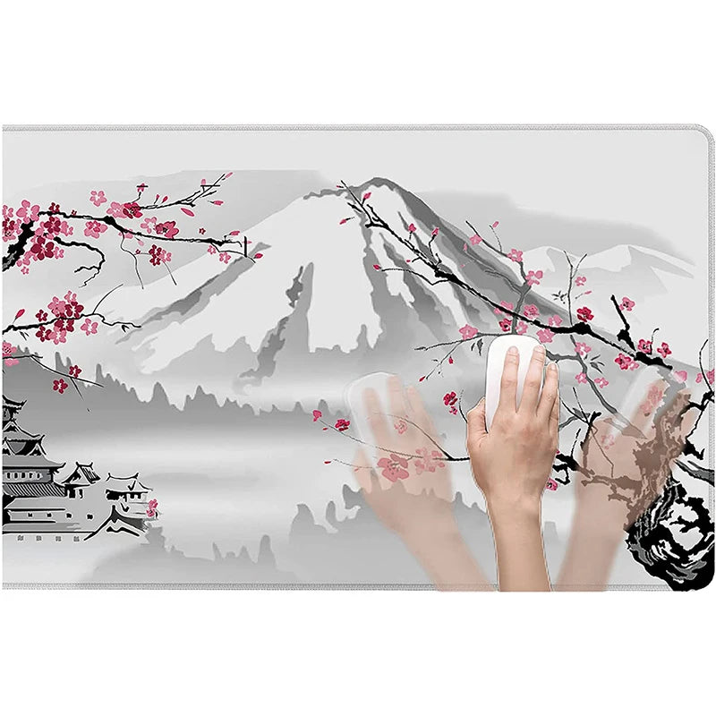 Sakura - Mousepad grande para teclado + mouse, para computadores desktop