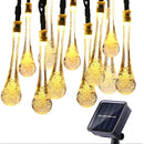 Luzes de Cordão Solar com Gotas de Água – Decoração ao Ar Livre para Natal, Casamentos e Festas no Jardim