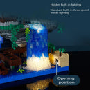 Brinquedo de montagem de bloco de construção feminino, flor de pêssego, lagoa, castelo, infantil, arquitetura antiga, alta dificuldade