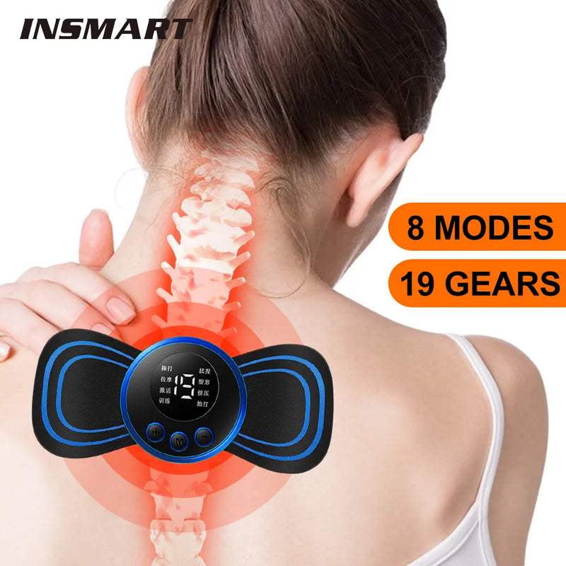 Mini Massageador Elétrico de Pescoço, Massagem no Pescoço, 8 modos, alivia o estresse muscular e a fadiga