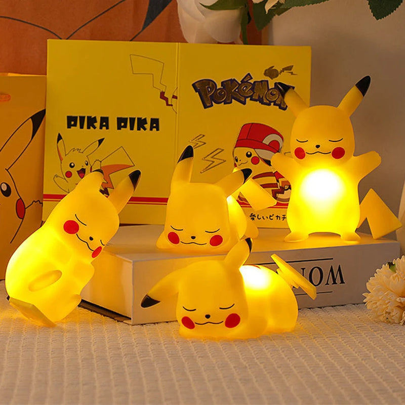 Pokémon Pikachu LED para crianças, anime bonito, luz suave, quarto, luz de cabeceira, decoração do quarto, Natal, presente