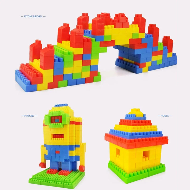 130 Peças de Blocos de Montar de Partículas Grandes - Brinquedos Educativos para Primeira Infância, Empilháveis e Criativos