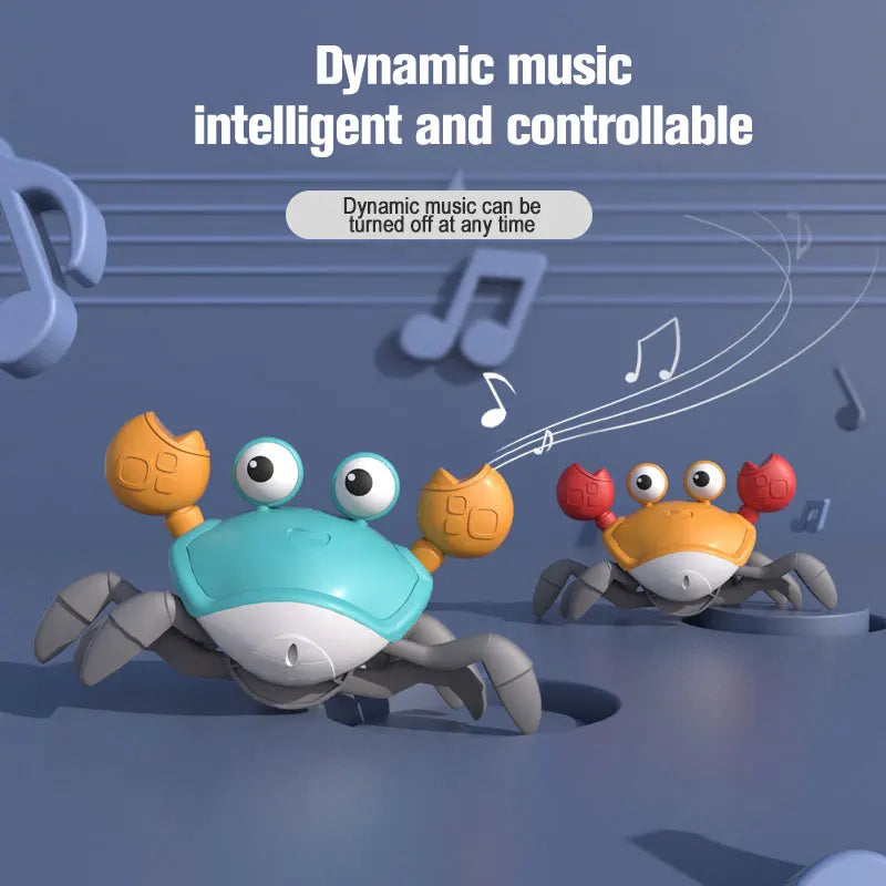 Caranguejo Fujão: Brinquedo de caranguejo dançante para bebês, Caranguejos Fugitivos Interativos, Andando com Música, Evita Obstáculos Automaticamente, Brinquedos