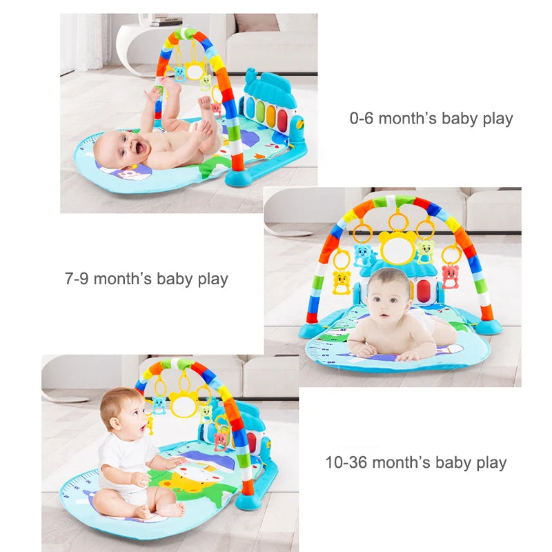 Musical atividade do bebê ginásio rack de jogo tapete do miúdo tapete de quebra-cabeça piano teclado infantil playmat rastejando almofada de jogo brinquedo do bebê presente