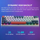 Mini teclado mecânico Machenike K500-B61, 60%, 61 teclas, com fio, RGB