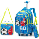 Mochila Escolar de Rodinhas para Crianças com Estojo Térmico