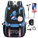 Mochila Escolar Disney Lilo & Stitch – Mochila com Carregamento USB para Meninos e Meninas