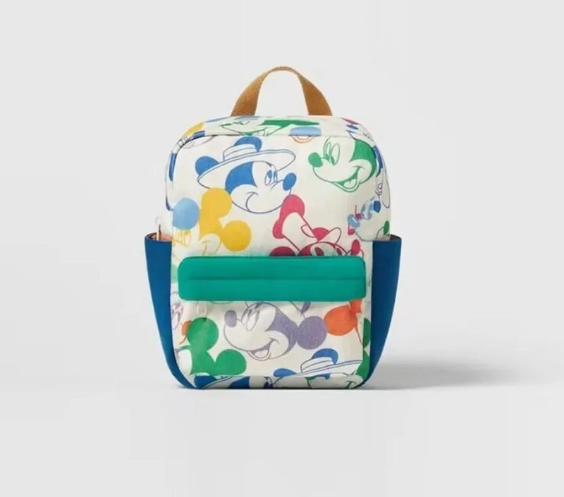 Disney - Bolsa infantil multifuncional, mochila estudantil, cores combinando, estampa do Mickey Mouse