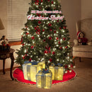 Conjunto de 3 caixas de presente iluminadas de Natal, decorações de caixa de presente com iluminação LED para árvore de Natal interna e externa, quintal, decoração de casa