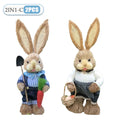 2PCS New Cute Straw Rabbits Bunny Decorations Easter Party Home Garden Wedding Ornament Photo Props Crafts 35cm Cute Home Decor