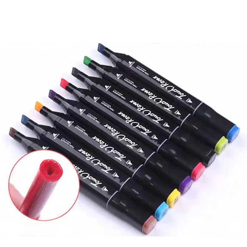 Conjunto de Marcadores Artísticos à Base de Óleo – 24, 36, 48 ou 60 Cores, Dupla Ponta para Desenho, Graffiti e Manga