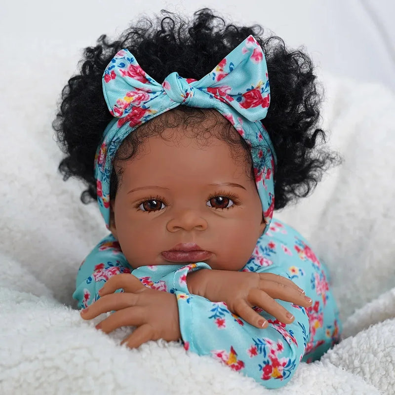 Boneca Reborn MRB Lanny – 50cm, Afro-americana