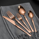 Talheres de aço inoxidável, faca e garfo, colher de sobremesa, almoço e jantar, restaurante ou cozinha, 30pcs