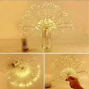 Decorações de Natal - Luminária Dandelion Fogos de Artifício com Luzes LED de Festão, 200 LEDs, Controle Remoto, Cordão de Luzes com 8 Modos