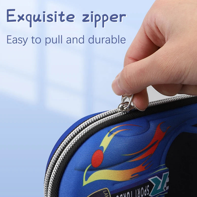 Estojo Escolar 3D em Forma de Carro de Corrida – Estojo Infantil Divertido e Resistente