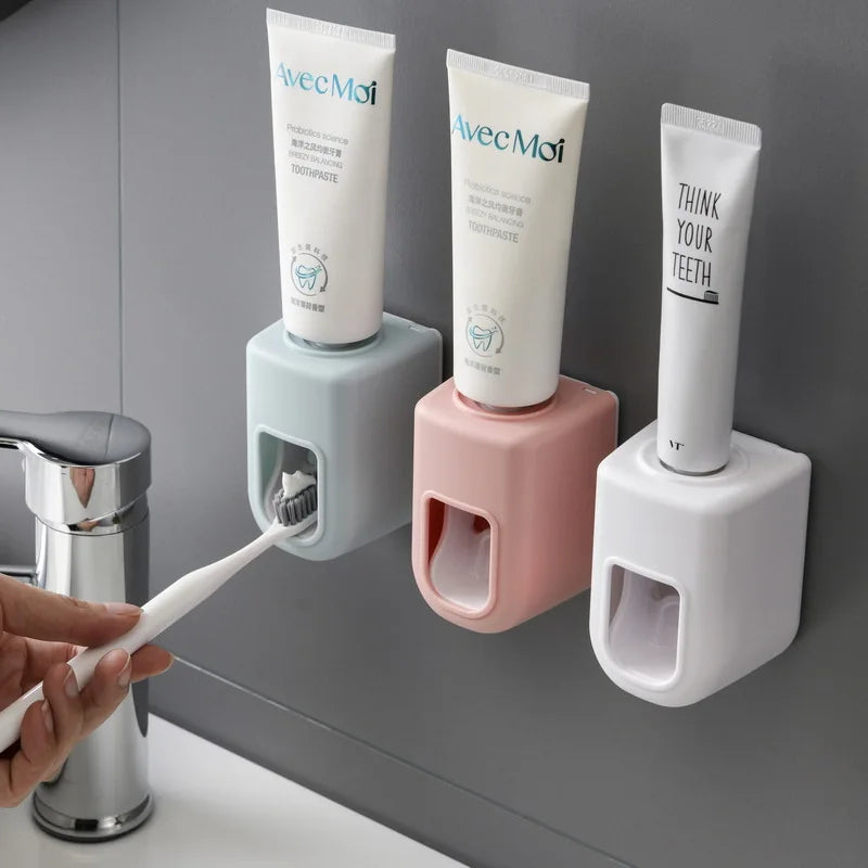 Dispensador Automático De Creme Dental, Fixado na Parede, Criativo, Impermeável, Suporte De Escova De Dentes, Acessórios Do Banheiro
