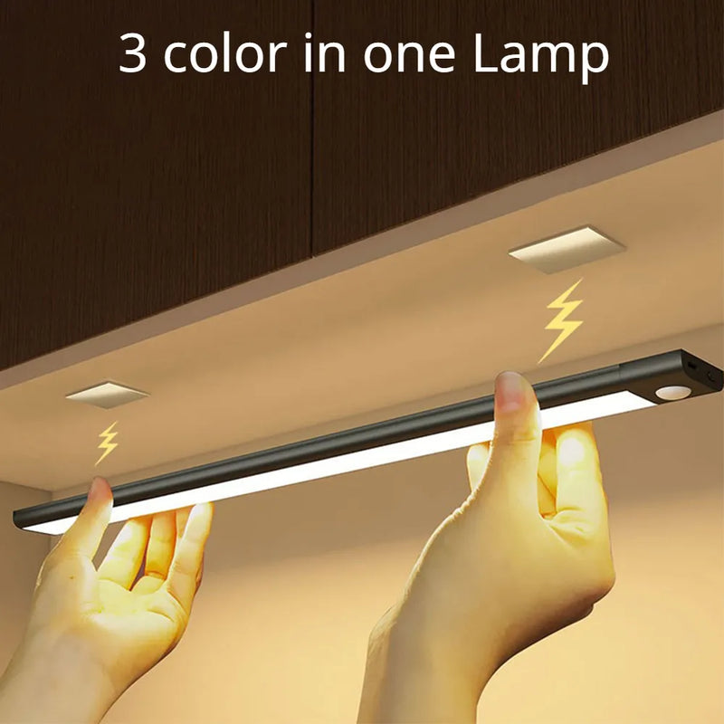 Sensor de movimento sem fio LED, USB recarregável, Lâmpada para guarda-roupa, Iluminação para a Casa