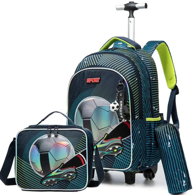 Conjunto de Mochila Escolar com Rodinhas para Meninas