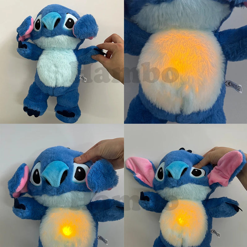 Pelúcia Musical Calmante para Bebês - Stitch Respiração Newborn com Sons Relaxantes para Sono Tranquilo | Companheiro de Dormir para Crianças e Recém-nascidos