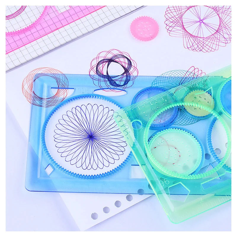 Conjunto de Estênceis de Desenho Geométrico Spirograph – Criatividade e Educação para Crianças