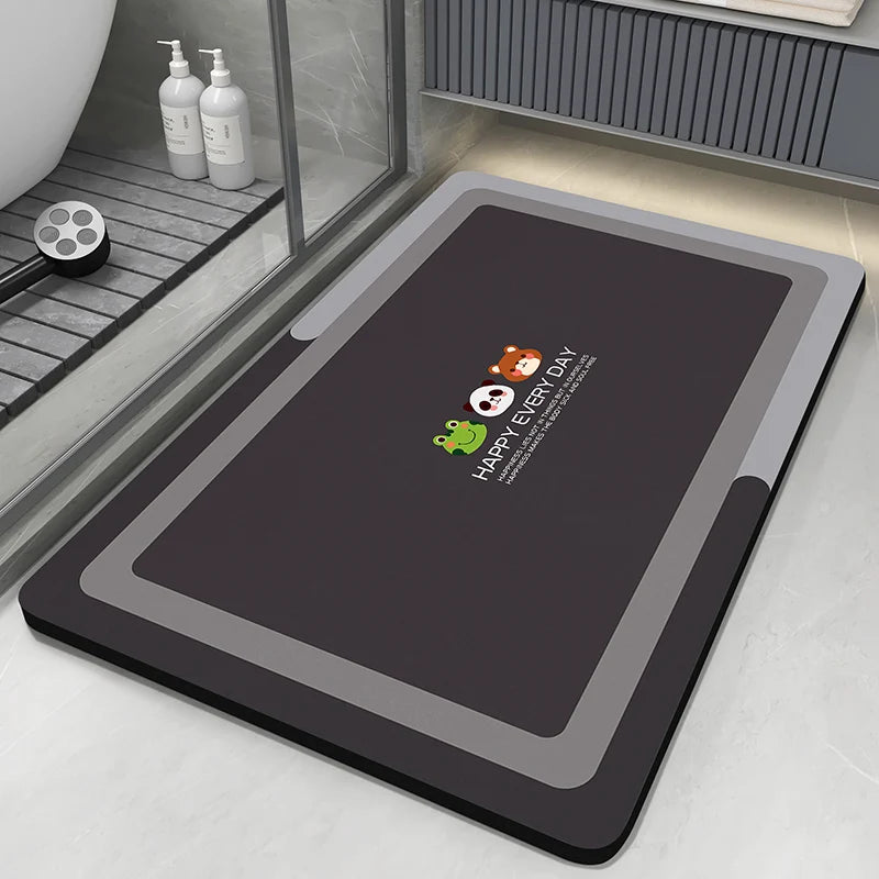 Tapete de Banheiro Super Absorvente - Antiderrapante, Secagem Rápida, Lavável, Ideal para Chuveiro, Banheira, Piso e Porta de Banheiro
