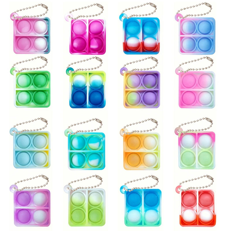 12/24 pçs mini pop fidget brinquedo pacote kit chaveiro alívio do estresse mão brinquedos festa favores brinquedo de mesa de escritório para crianças adultos brinquedos