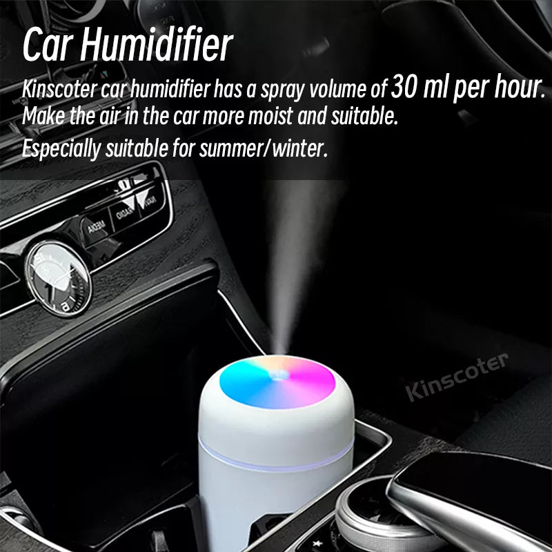 Mini Umidificador de Ar Portátil, Difusor de Aroma USB, Névoa para Quarto, Casa, Carro, Purificador de Plantas, 300ml