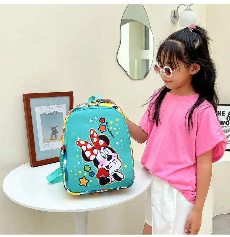 Mochila infantil Disney - Mickey e Minnie, bolsa multifuncional de desenhos animados, mochila infantil, novo